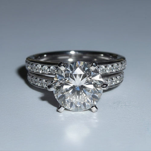 5 Karat Natürliche Diamant-Verlobungsring Und Band Set Weißgold 14K