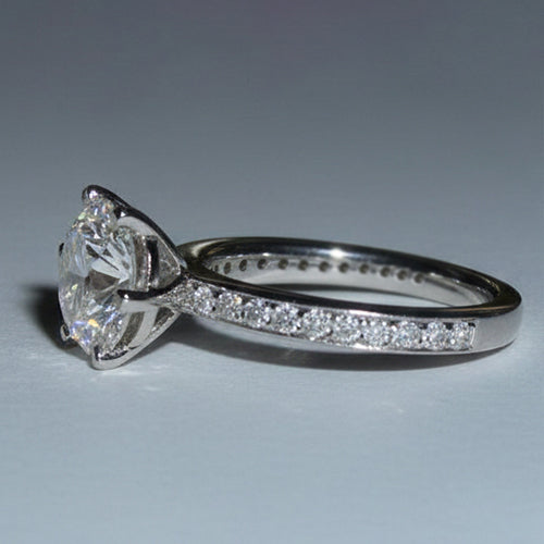 5 Karat Natürliche Diamant-Verlobungsring Und Band Set Weißgold 14K