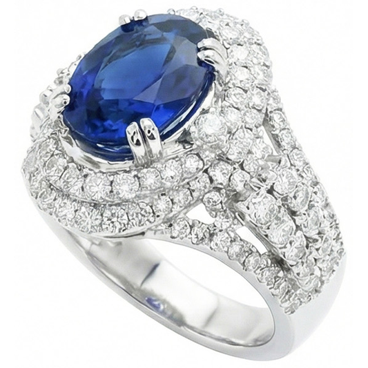 echter oval diamant 5Karat ring Seitenansicht