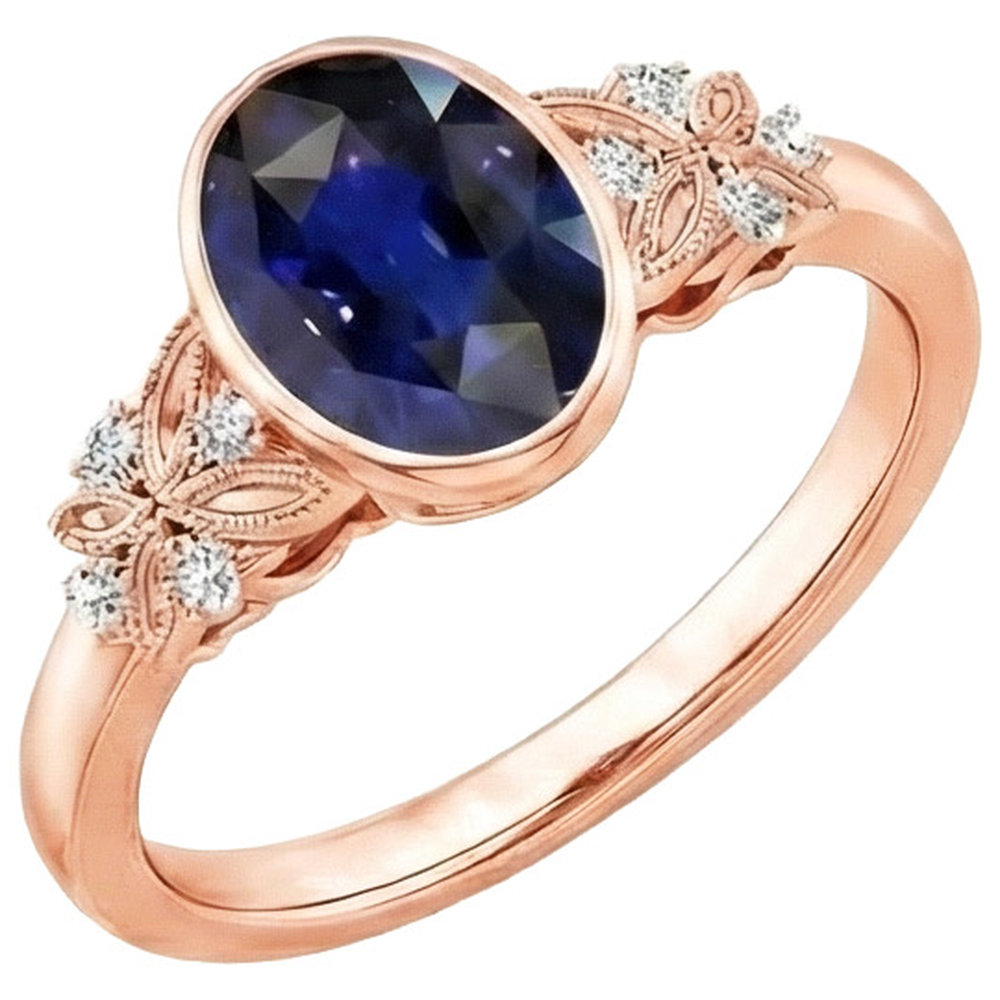 echter oval diamant 5Karat ring Detailansicht
