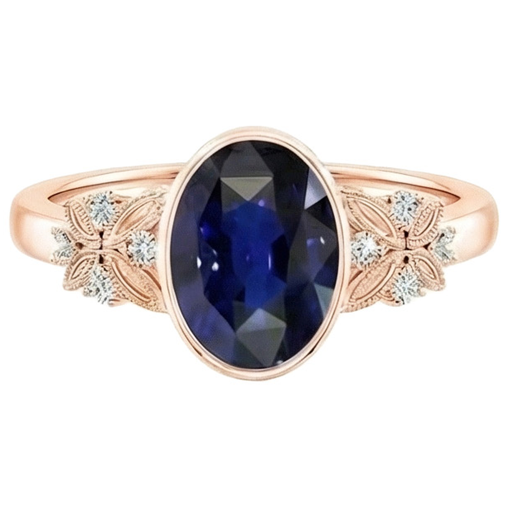 echter oval diamant 5Karat ring Seitenansicht