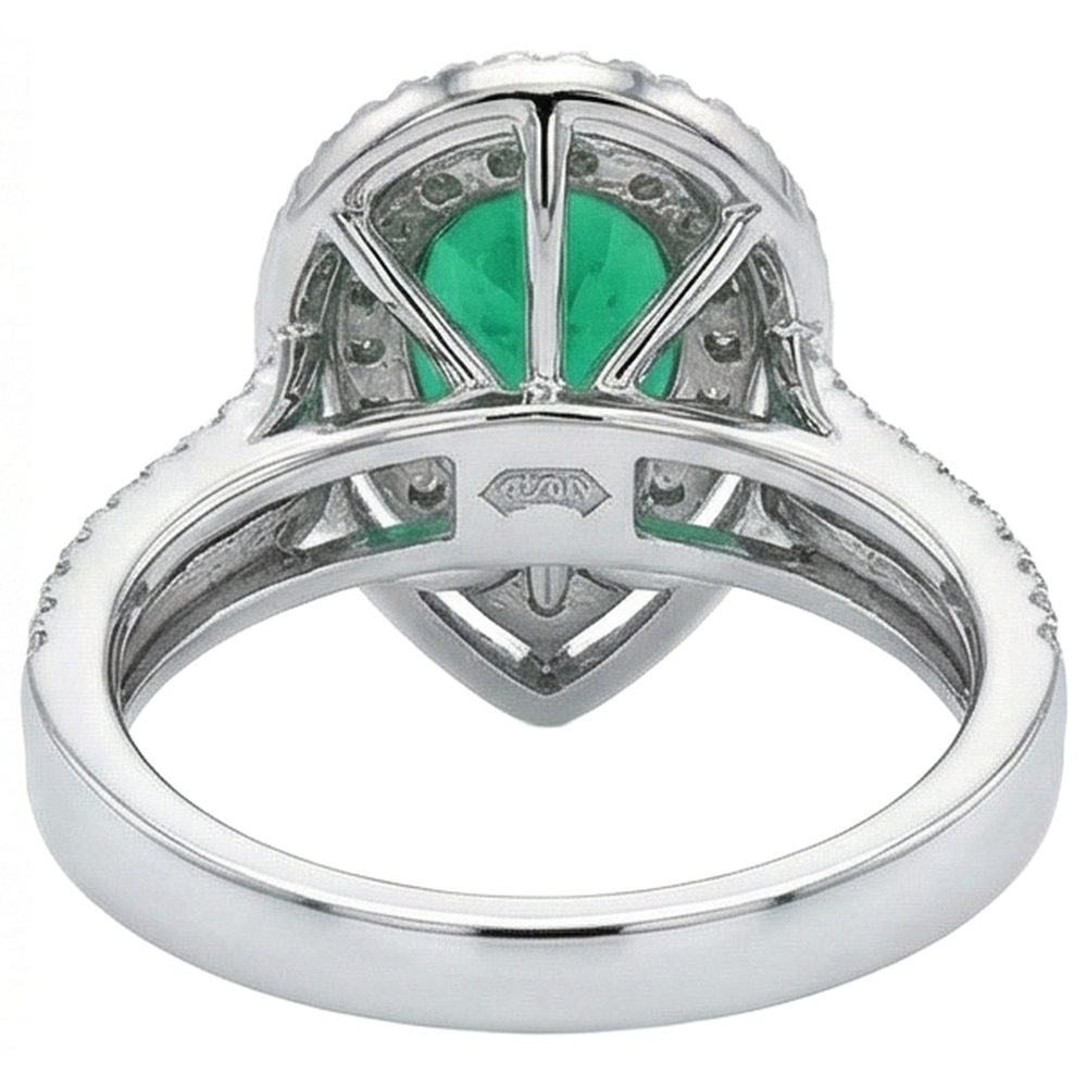 echter round smaragd 5Karat ring Detailansicht