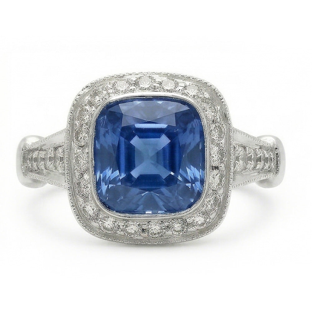 echter round diamant 5Karat ring Seitenansicht