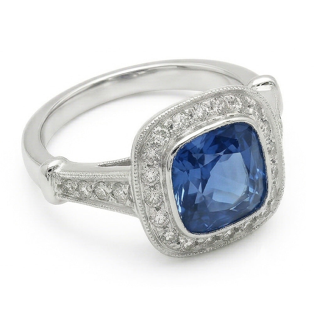 echter round diamant 5Karat ring Detailansicht