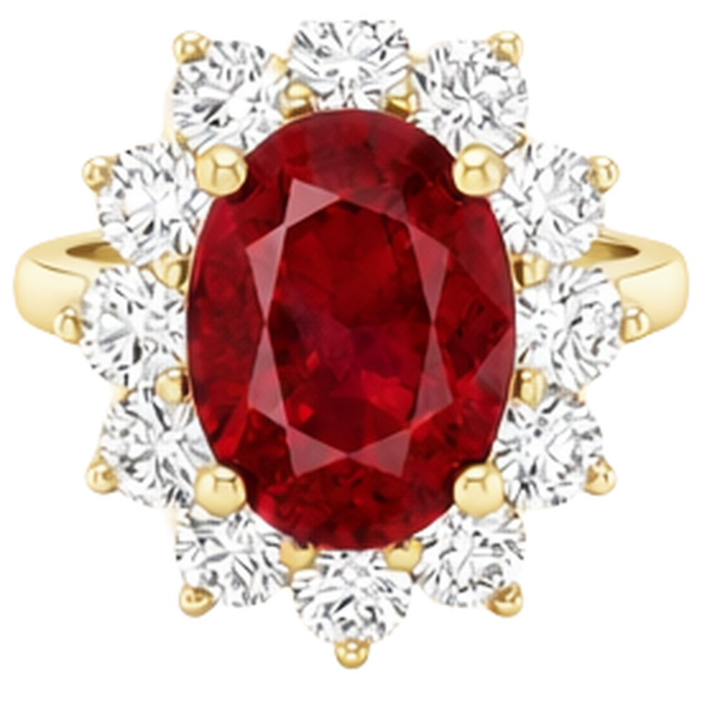 echter oval rubin 3.50Karat ring Band Detail