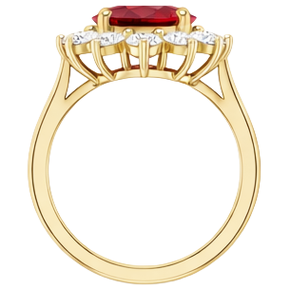 echter oval rubin 3.50Karat ring Makro Detail