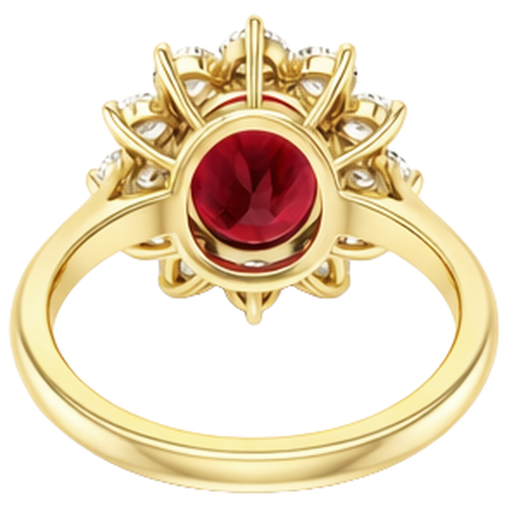 echter oval rubin 3.50Karat ring Rückansicht