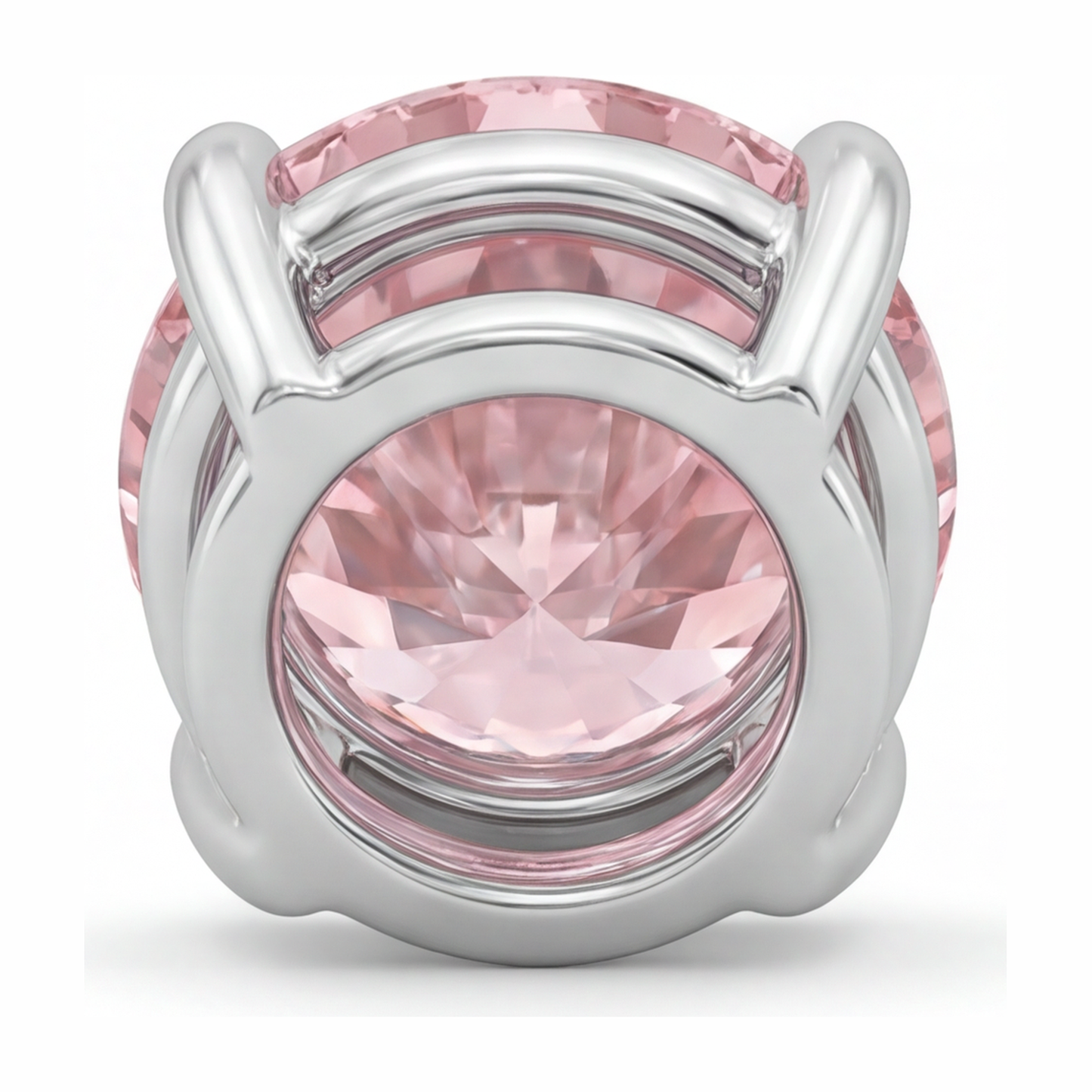 Rosa Diamant-Halskette, 5 Karat, im Labor gezüchtet, runder Solitär-Anhänger, 14 Karat Weißgold