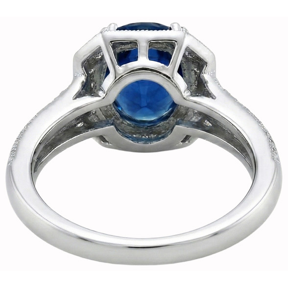 echter oval diamant 5Karat ring Draufsicht
