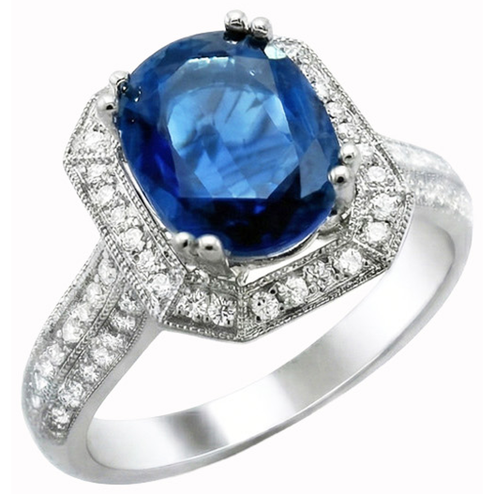 echter oval diamant 5Karat ring Seitenansicht