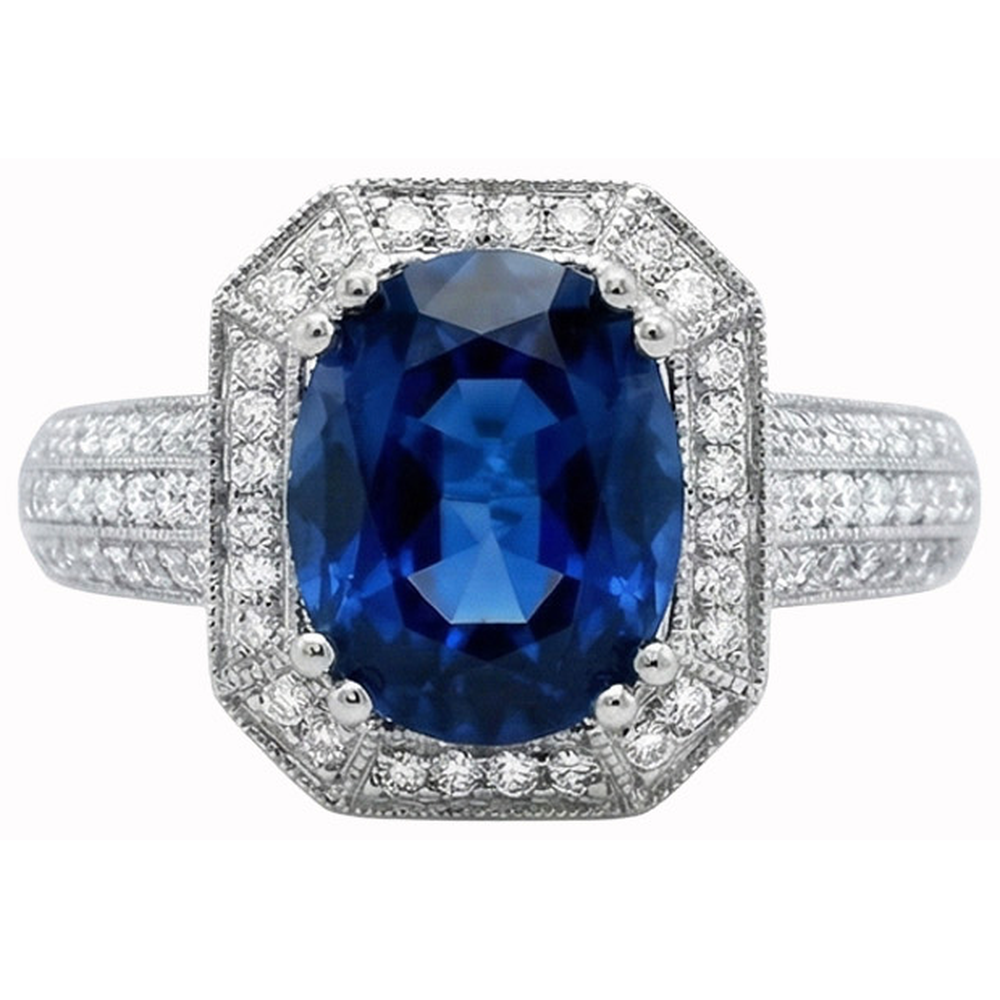 echter oval diamant 5Karat ring Vorderansicht