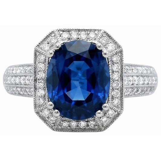 echter oval diamant 5Karat ring Vorderansicht
