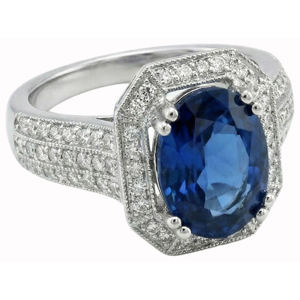 echter oval diamant 5Karat ring Detailansicht