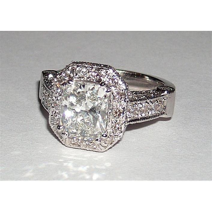 5.01 Karat Radiant Cut Schmuck Echt Diamant Schöner Halo-Verlobungsring
