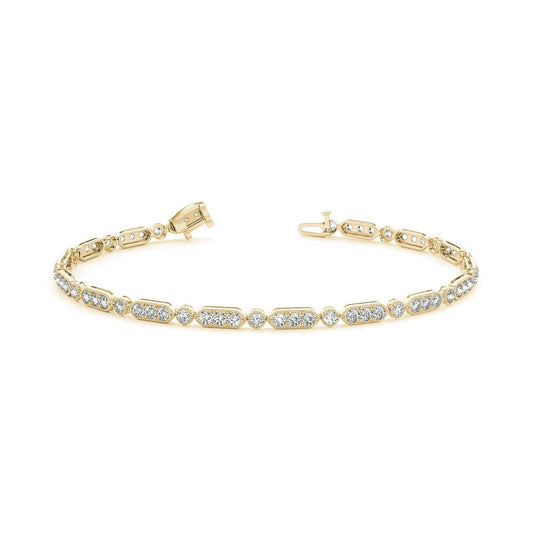 5.12 Karat Weißgold Armband Mit Rundem Echt Diamanten