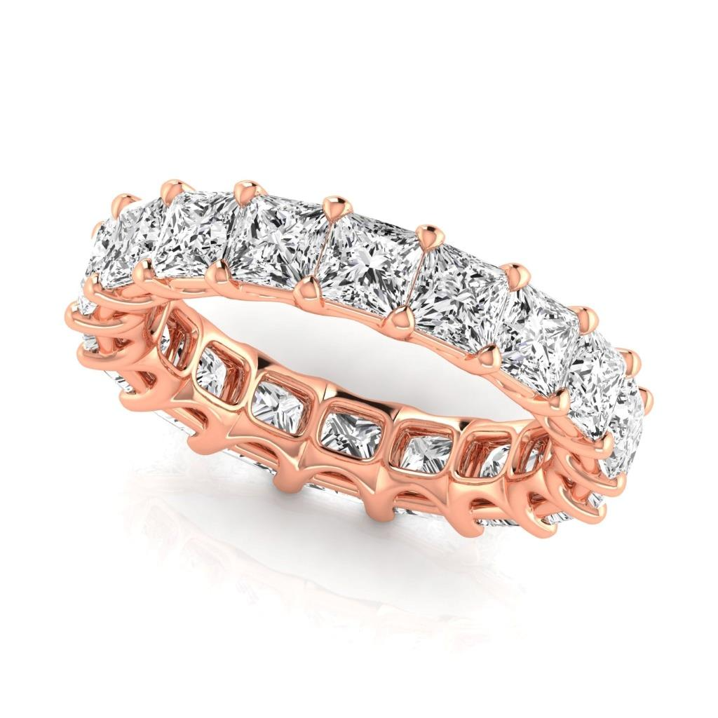 Diamant Prinzess Eternity Band in 14 Karat Roségold – Seitenansicht