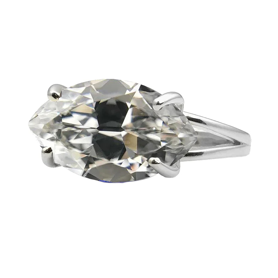Solitär-Verlobungsring 14K Weißgold mit Diamant – Hauptansicht