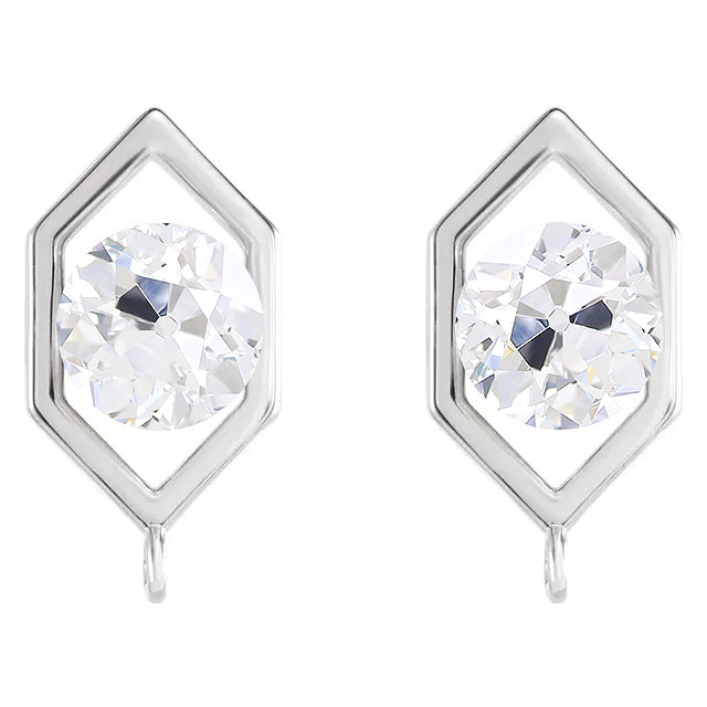 Naturreiner Diamant Ohrringe 2,50 Karat 14K Weißgold – Hauptansicht