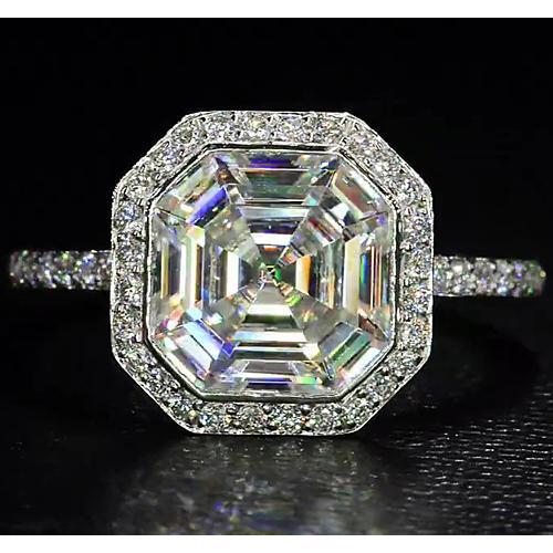 5 Karat Asscher-Natürliche Diamantring