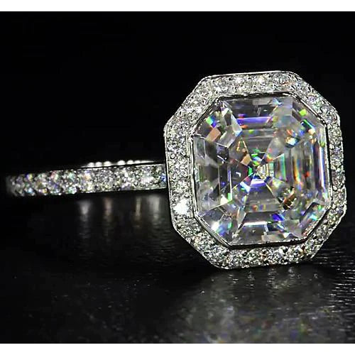 5 Karat Asscher-Natürliche Diamantring