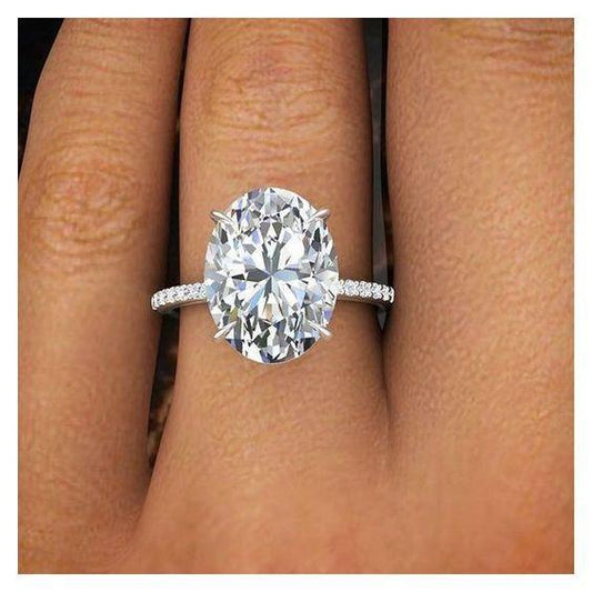 5 Karat Ovaler Natürliche Diamantring