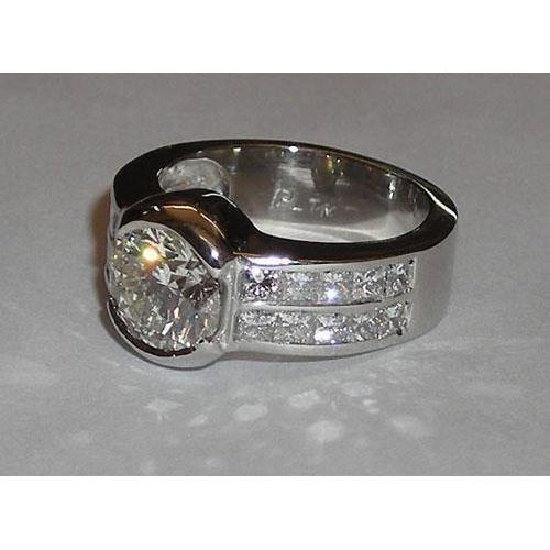 5,01 Karat Echt Diamant Verlobungsring Mit Akzenten Weißgold