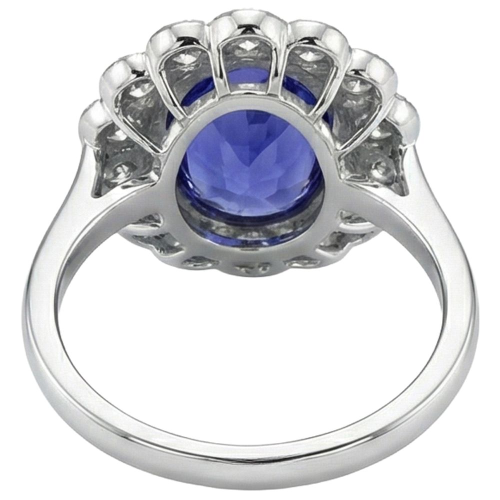 echter oval diamant 3.40Karat ring mit Diamantbesatz