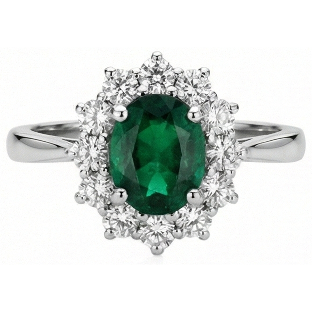 echter oval smaragd 5.25Karat ring Seitenansicht