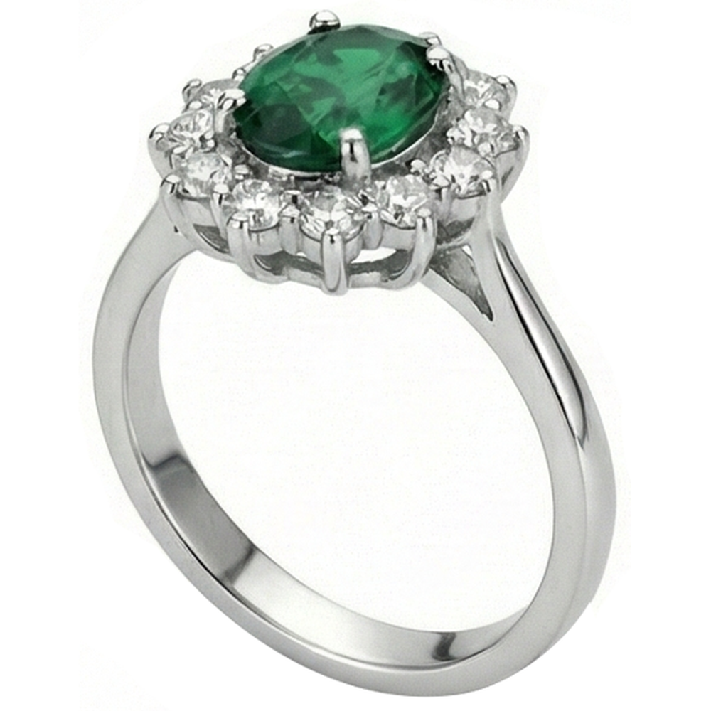 echter oval smaragd 5.25Karat ring Draufsicht