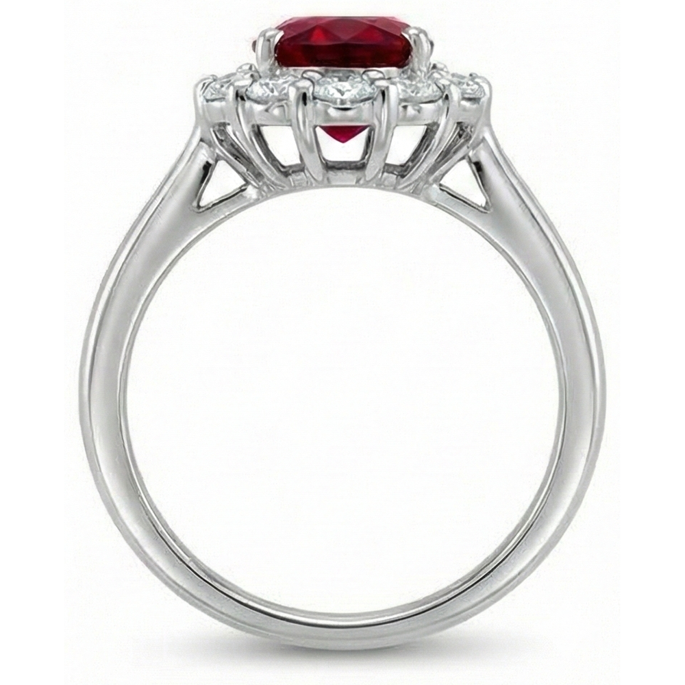 echter oval rubin 5.25Karat ring Detailansicht