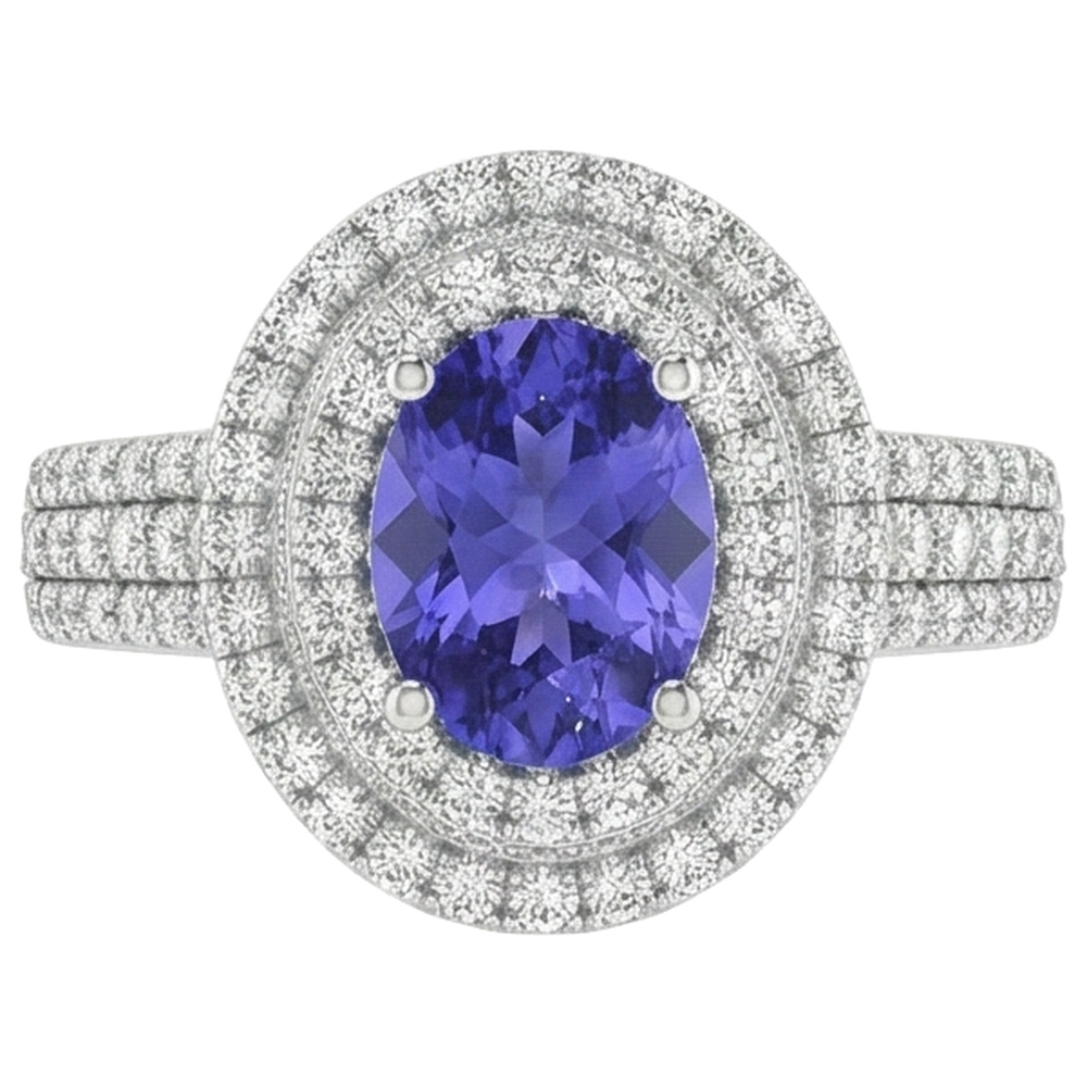 echter oval diamant 3.50Karat ring Seitenansicht