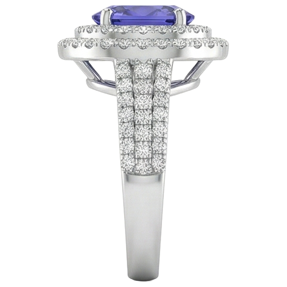 echter oval diamant 3.50Karat ring auf Weiß