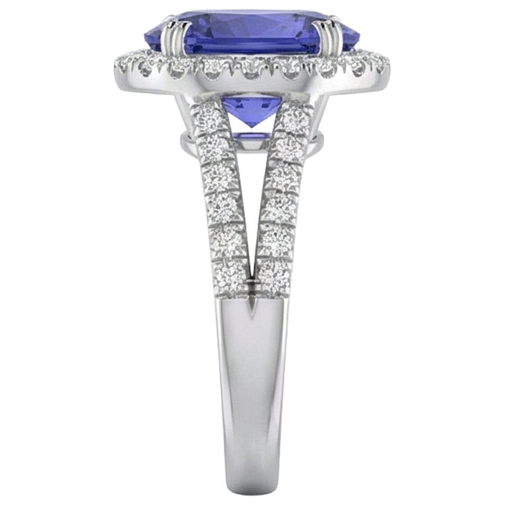 echter oval tansanit 4.75Karat ring Profilansicht