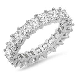 5,25 Karat Prinzessin Natürliche Diamanten Ewigkeit Band Weißgold 14K