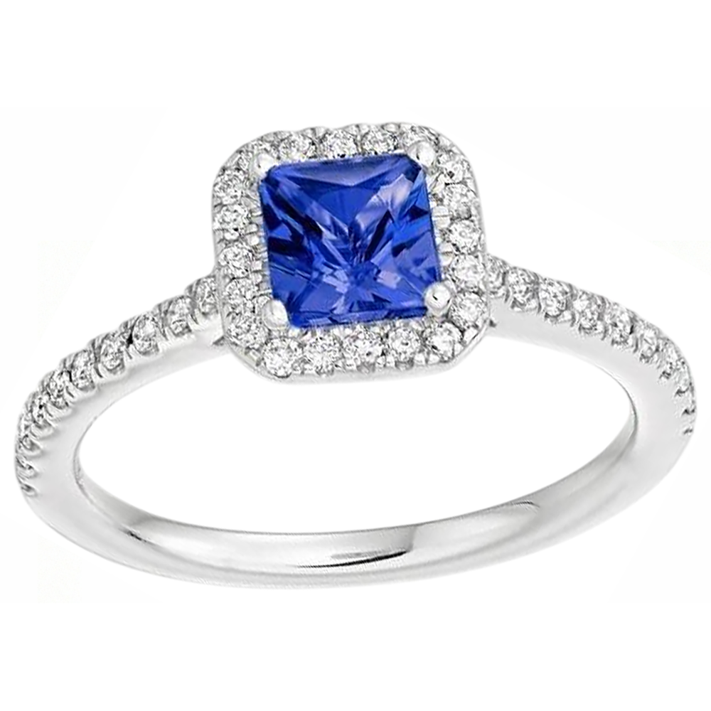 echter princess diamant 5.30Karat ring Seitenansicht