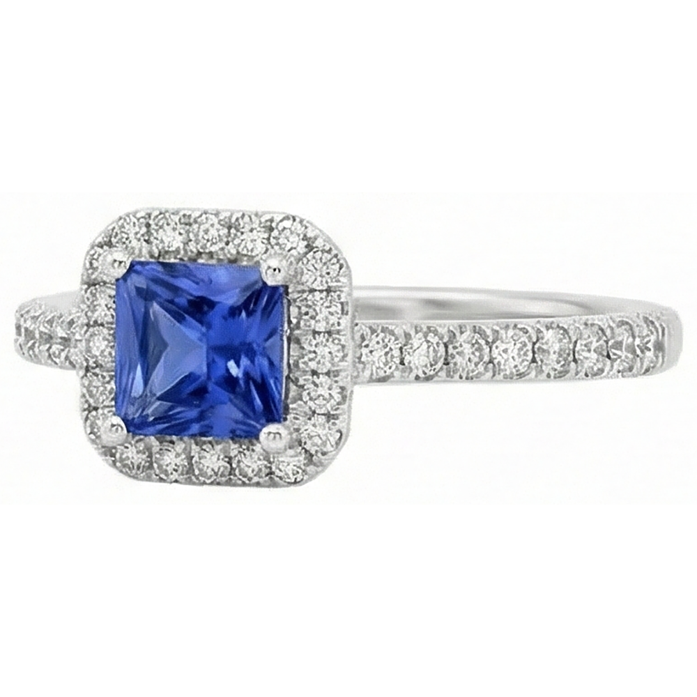 echter princess diamant 5.30Karat ring Draufsicht