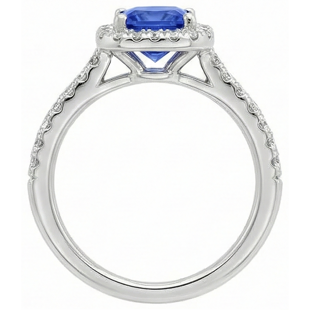echter princess diamant 5.30Karat ring auf Weiß