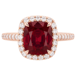 Echter Rubin Ring 5.35 Karat - 14K Roségold