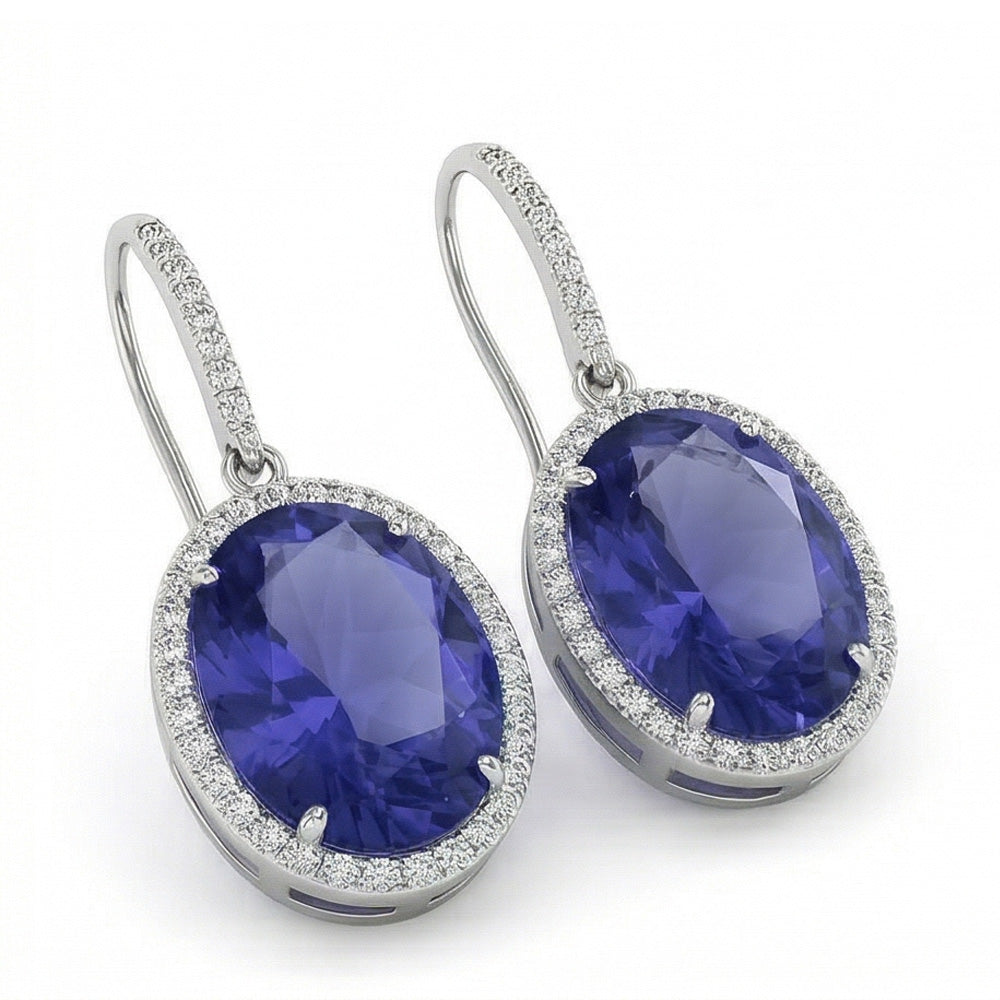 echter oval diamant 5.42Karat ohrring Seitenansicht