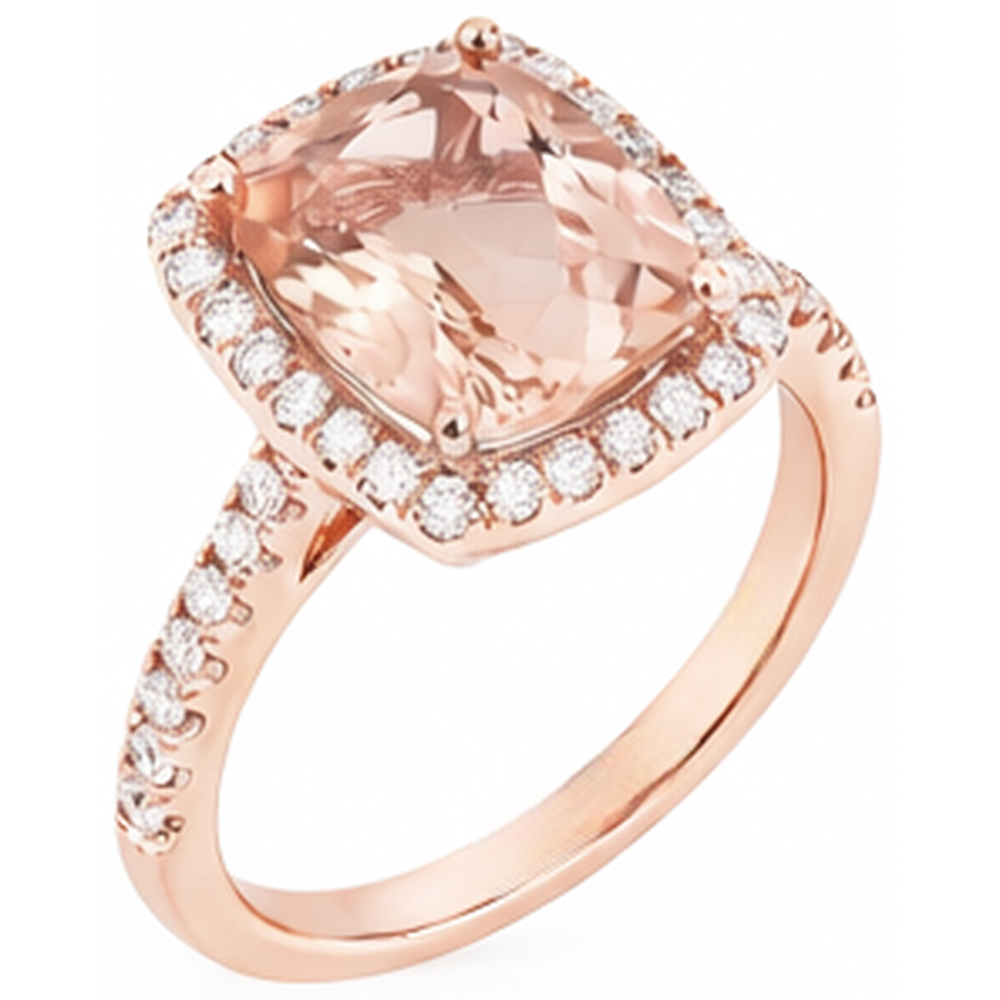 echter round morganit 5.45Karat ring Draufsicht