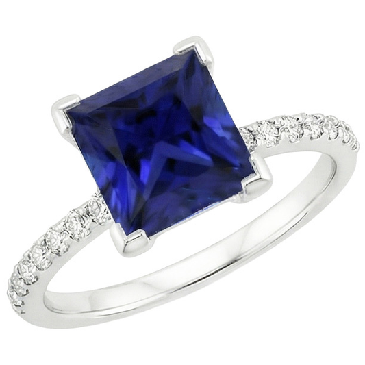 echter princess diamant 5.50Karat ring Seitenansicht