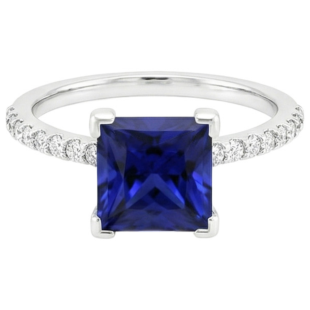 echter princess diamant 5.50Karat ring Draufsicht