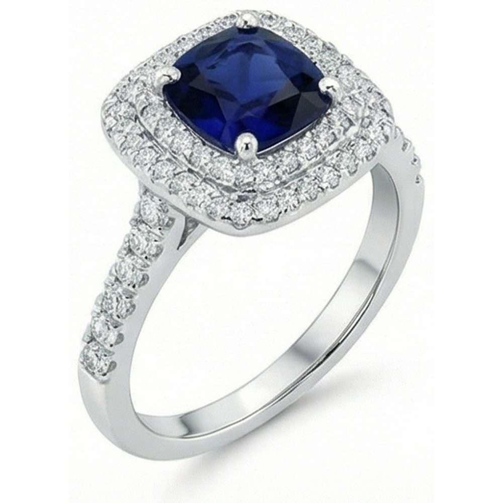 echter round saphir 5.50Karat ring Detailansicht