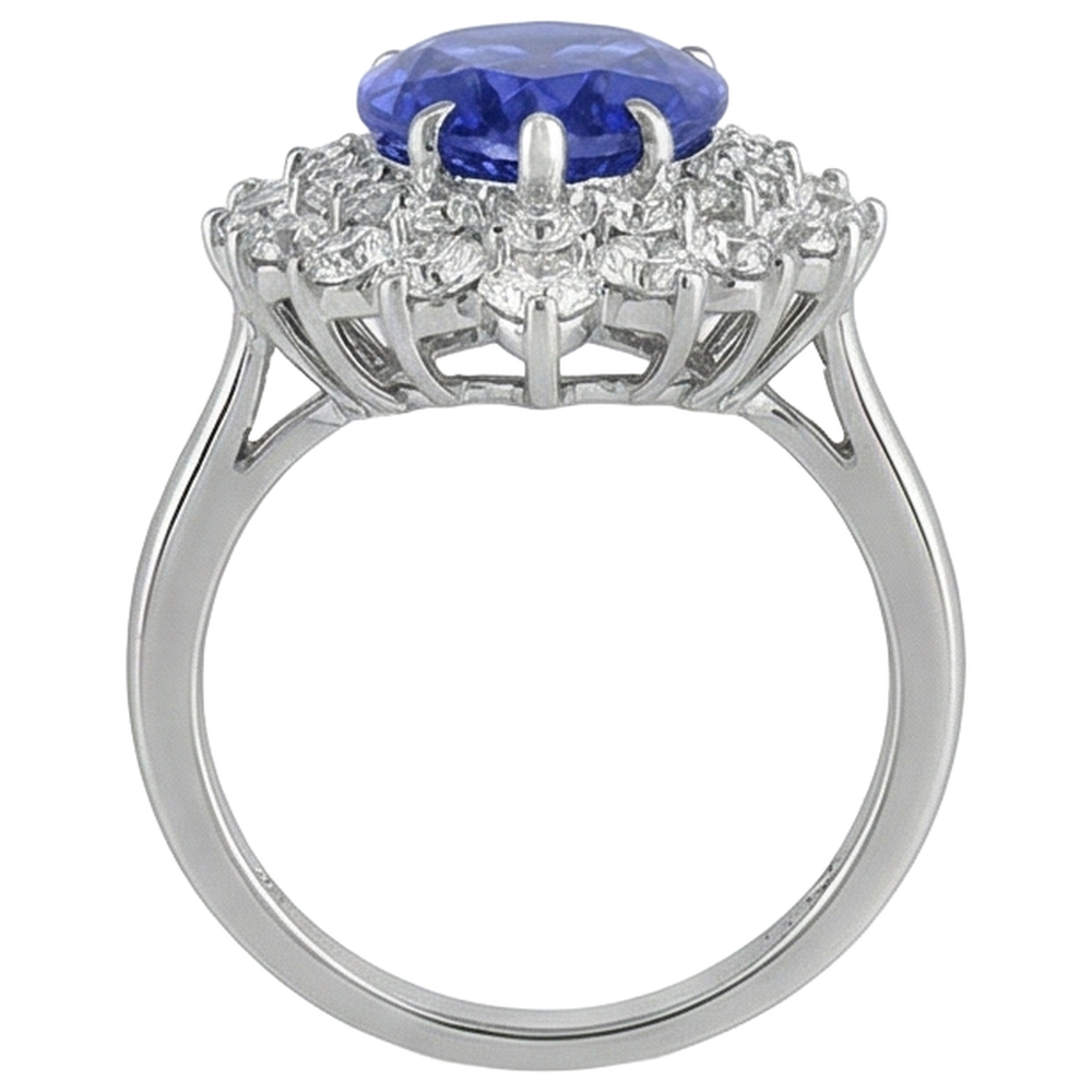 echter round tansanit 5.75Karat ring auf Weiß