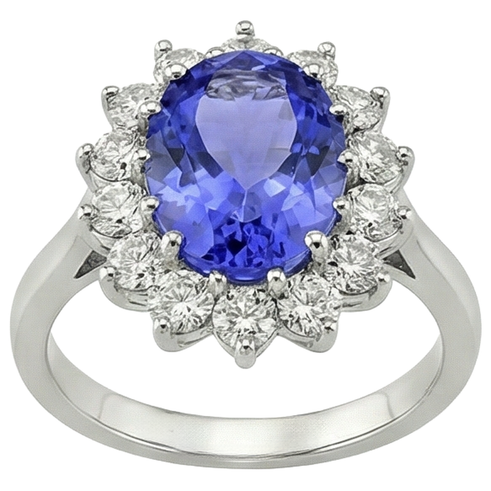 echter oval tansanit 5.80Karat ring Detailansicht