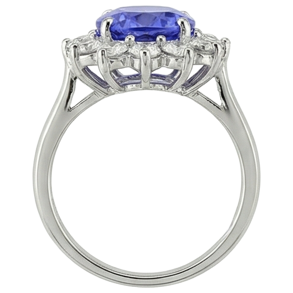 echter oval tansanit 5.80Karat ring Band Detail