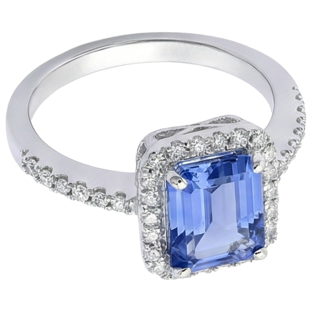 echter round tansanit 5.80Karat ring Detailansicht