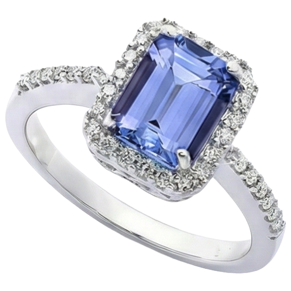 echter round tansanit 5.80Karat ring Profilansicht