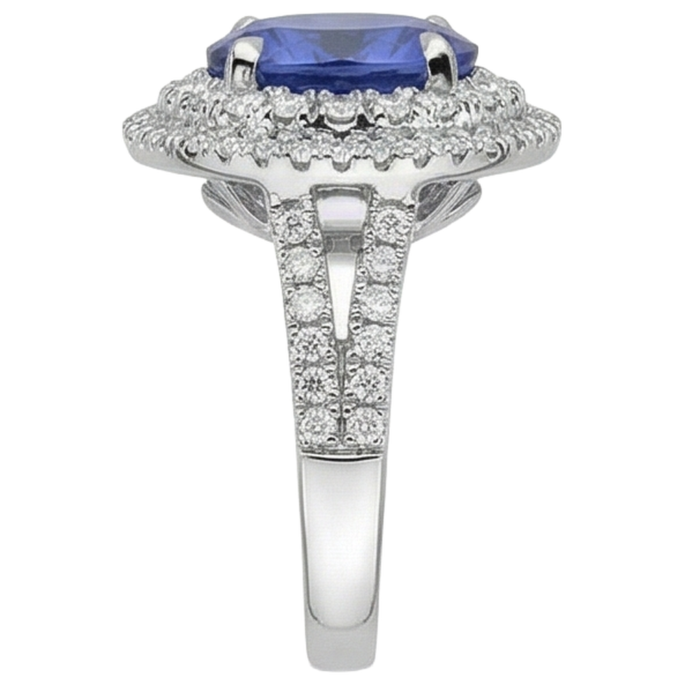 echter oval tansanit 5.90Karat ring Makro Detail