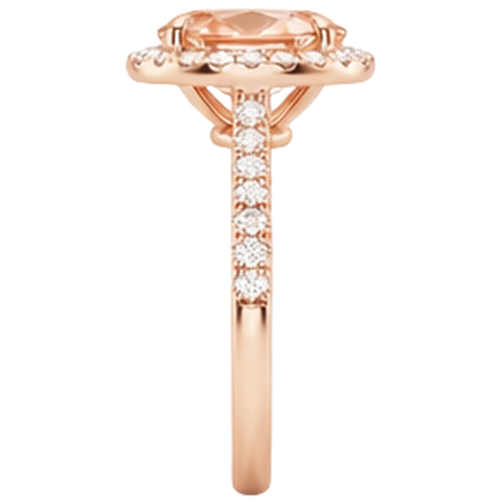 5,95 Karat Morganit und Diamanten Ehering Roségold 14K